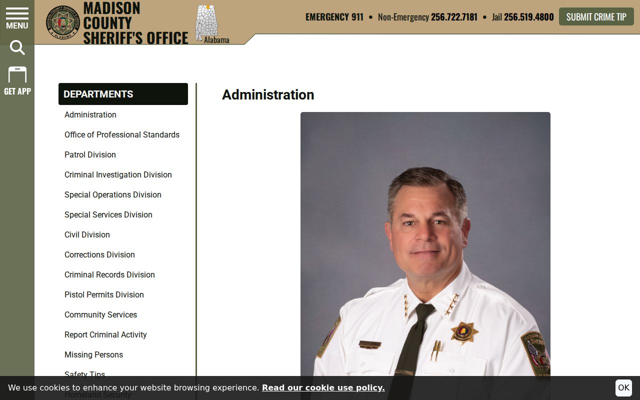 Madison County arrest records Sheriff administration