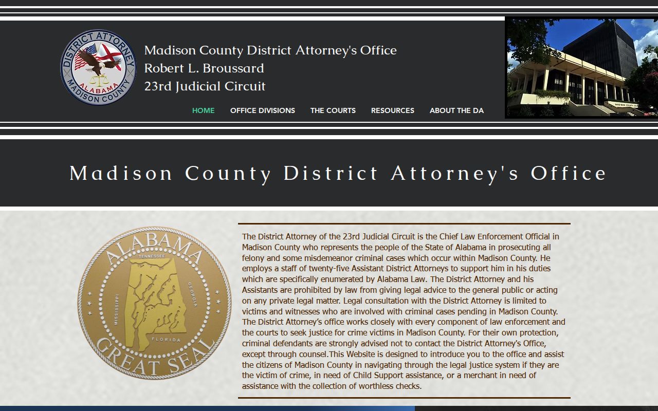 Madison County court records and District Attorney services