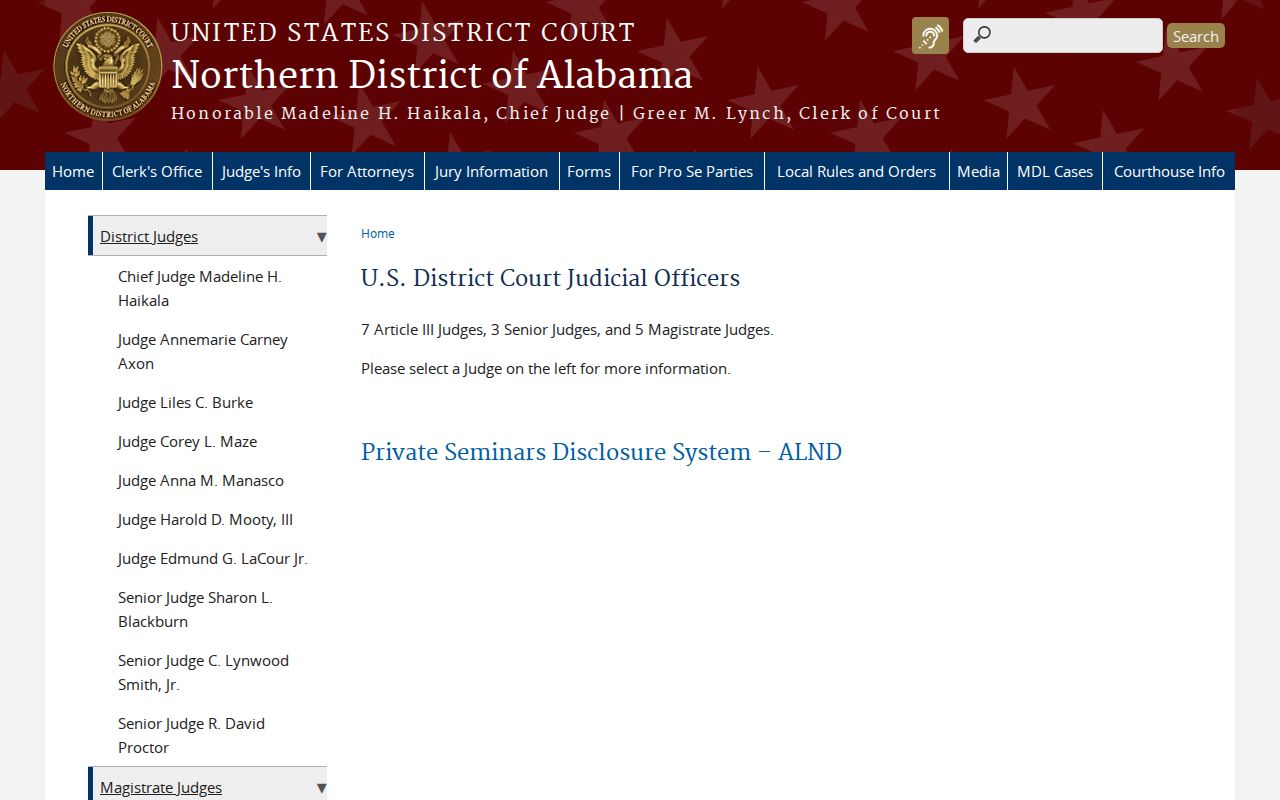Federal judicial officers connected to Madison County court record searches