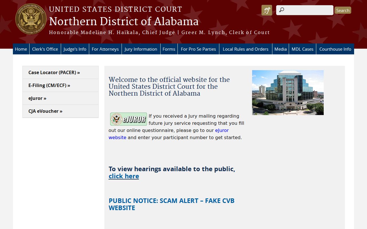 Federal court records for Madison County in the Northern District of Alabama