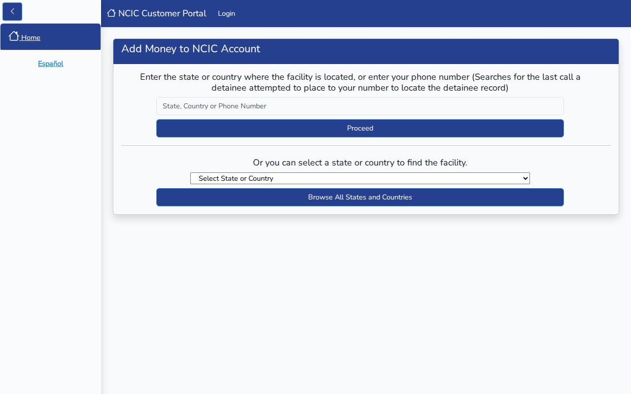 Madison County inmate phone and NCIC account portal
