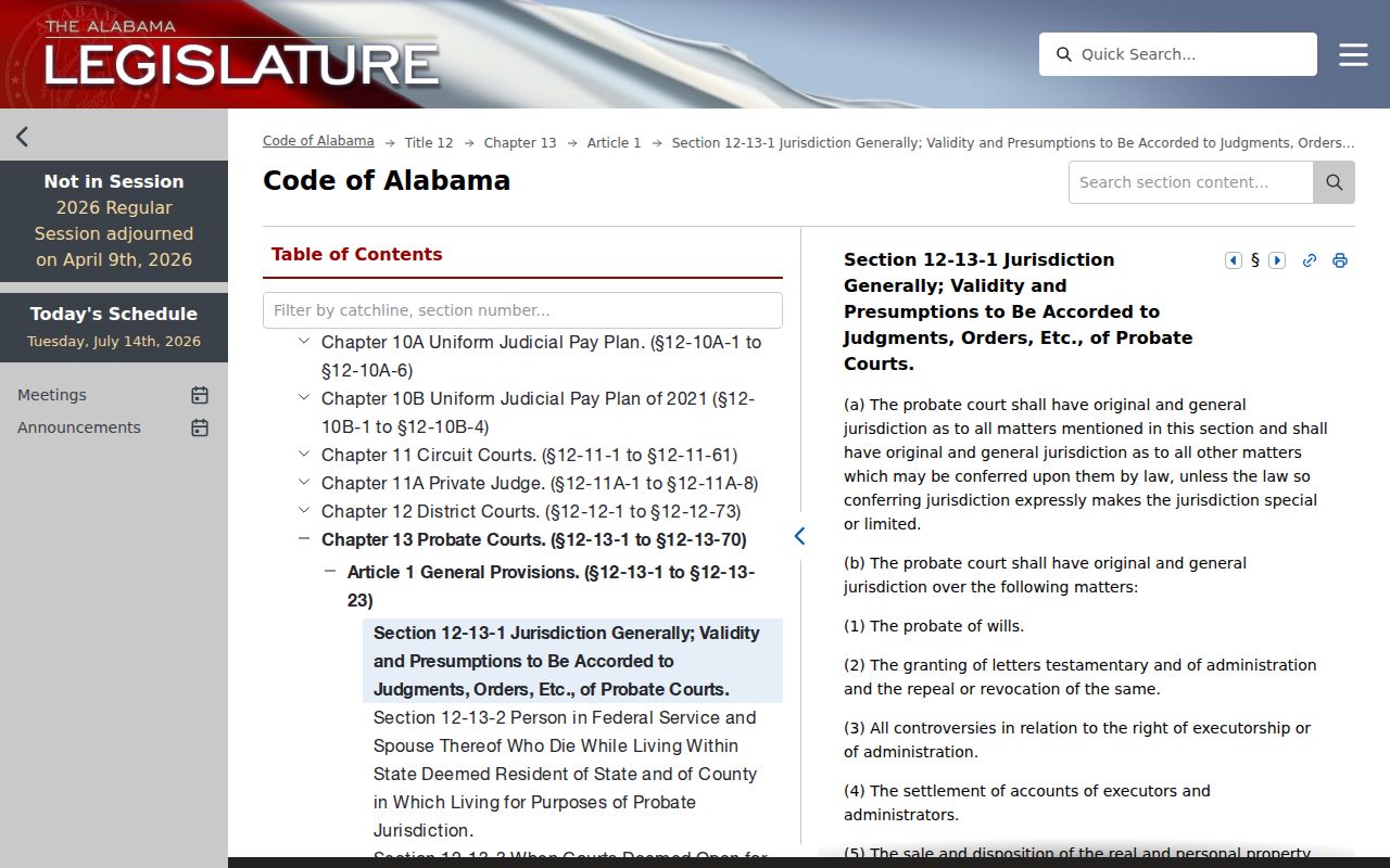 Madison County probate records and Alabama Probate Court jurisdiction